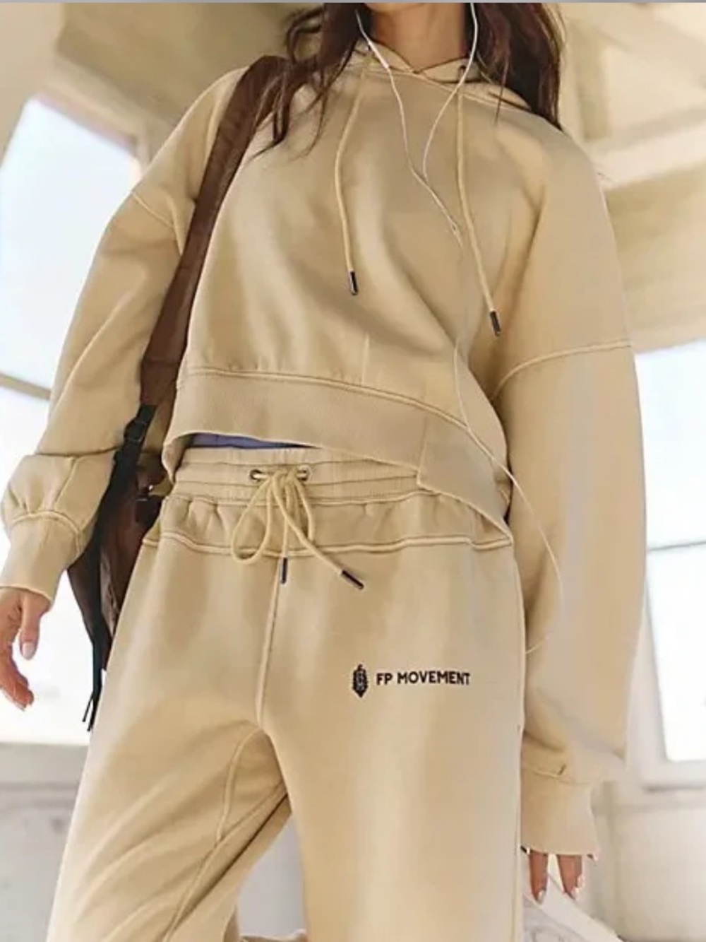 FP Movement Undefeated Hoodie Cream/Tan Colored Size Small